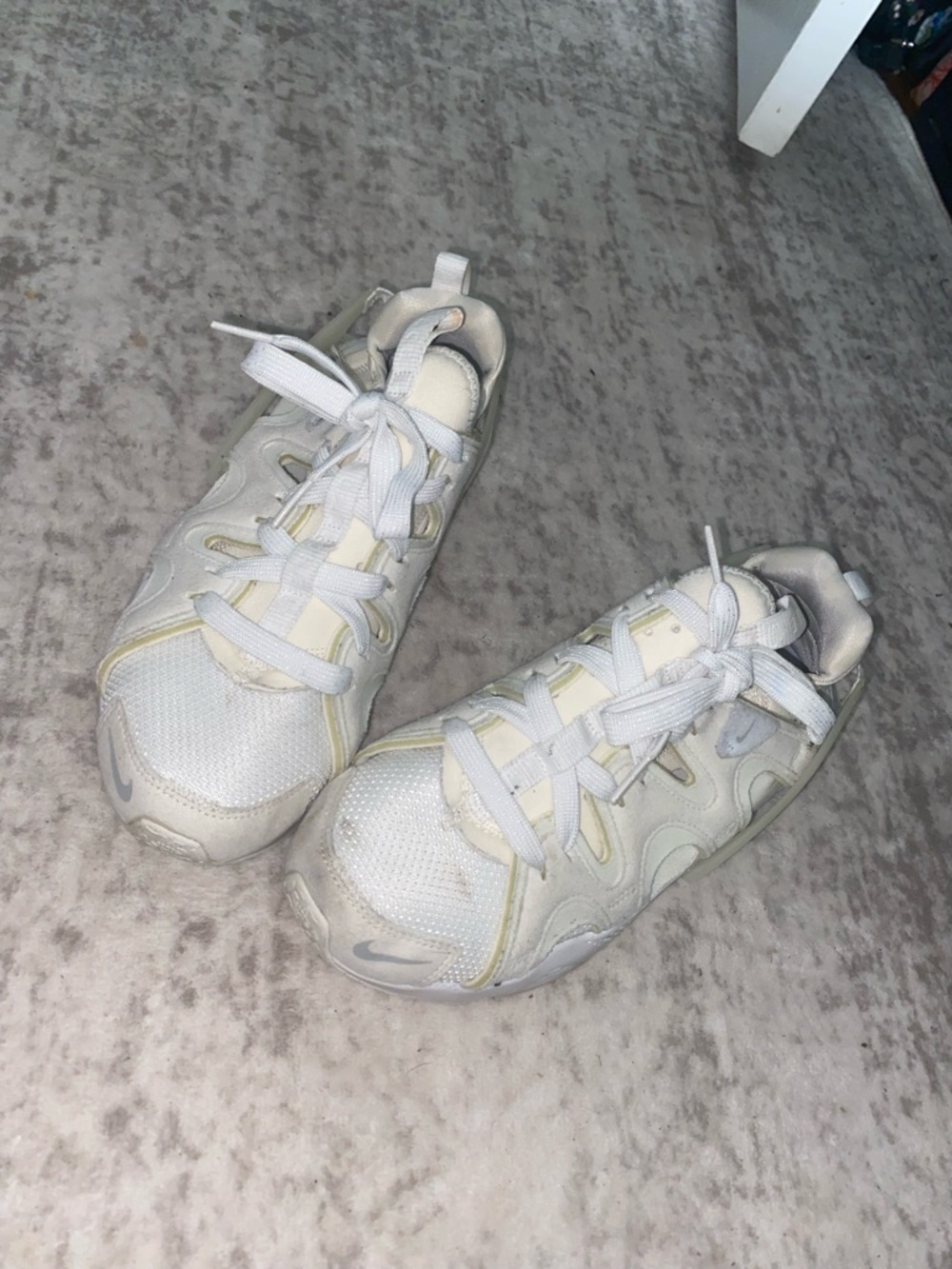 Nike Kids White Sneakers with Cream Accents